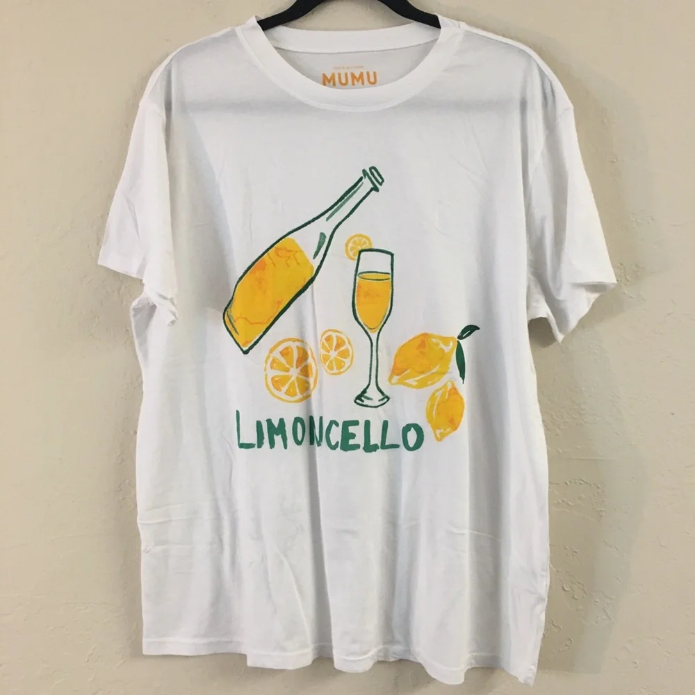 Show Me Your Mumu Limoncello Short Sleeve T-Shirt Medium 100% Cotton Vacation - Picture 2 of 6
